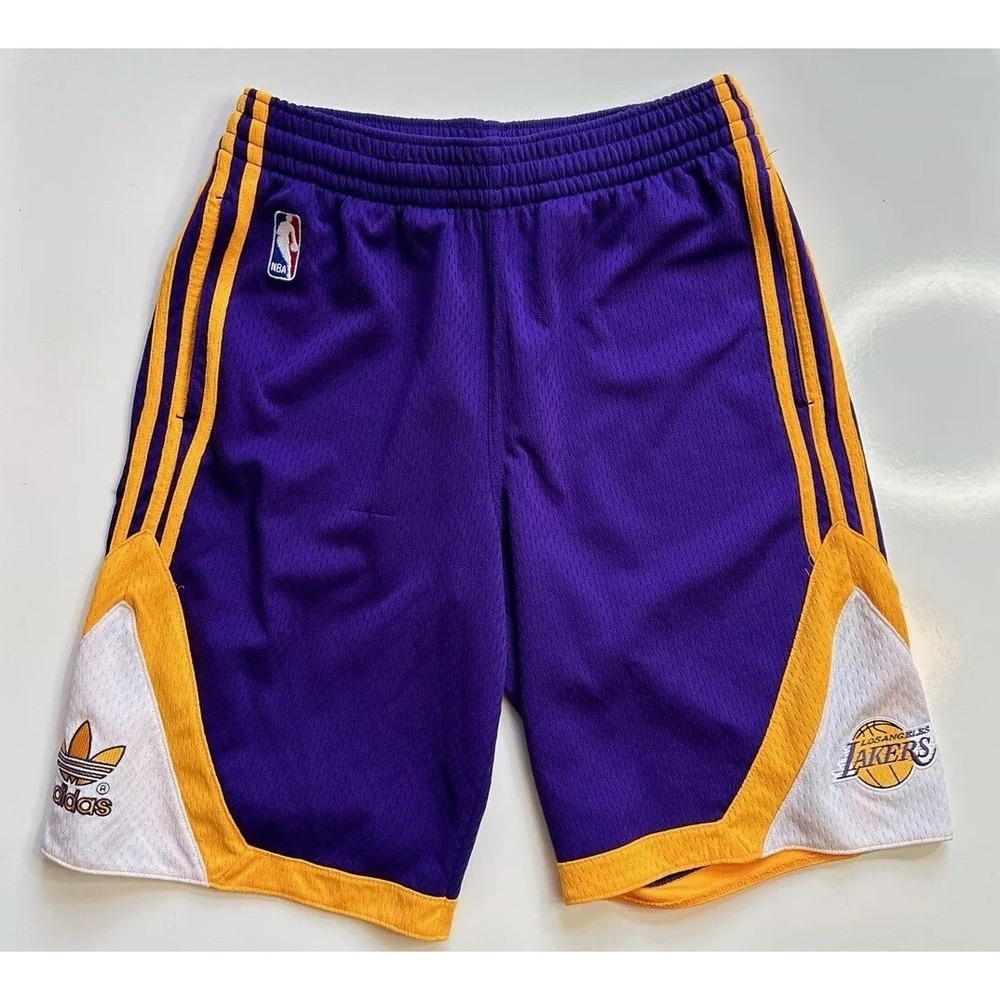 Adidas Basketball Shorts Purple Lakers Mesh / Men's Medium